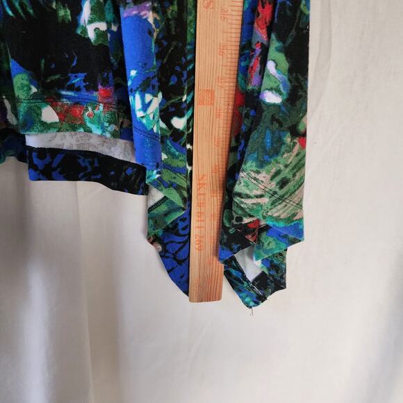 Philosophy Tunic Top Green Aqua Colorful Floral Butterfly Boho plus size XXL art - Picture 7 of 9